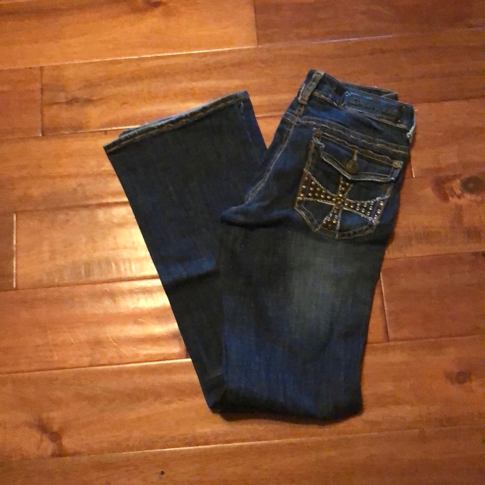 Embellished pocket jeans